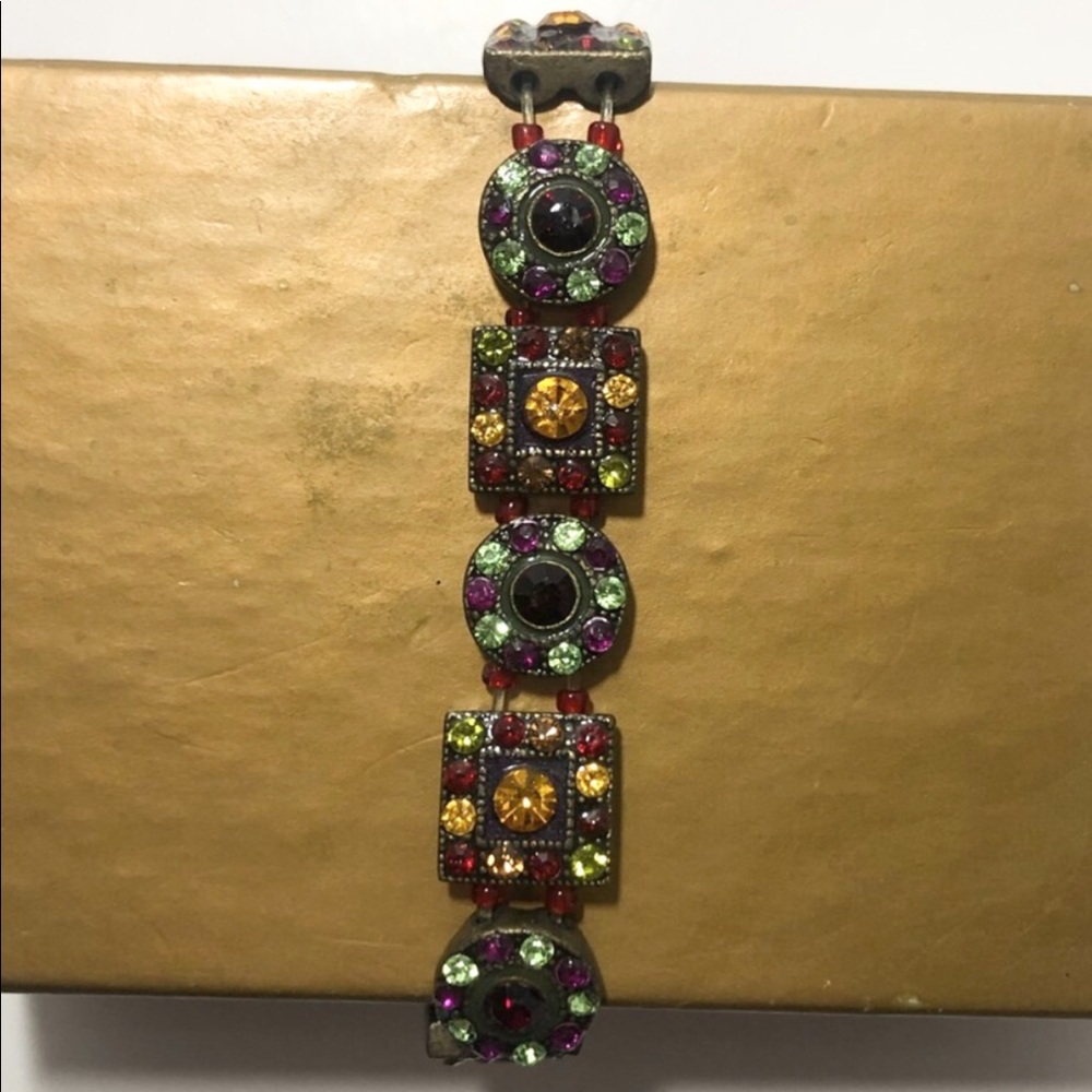 MULTICOLORED Stone Elastic Bracelet🔴🟠🟣